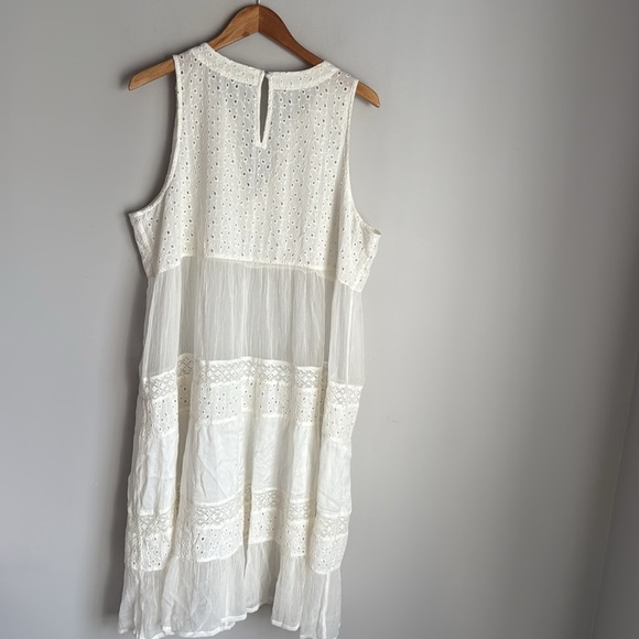 Sundance Zellie eyelet dress ivory XLP - Picture 3 of 12